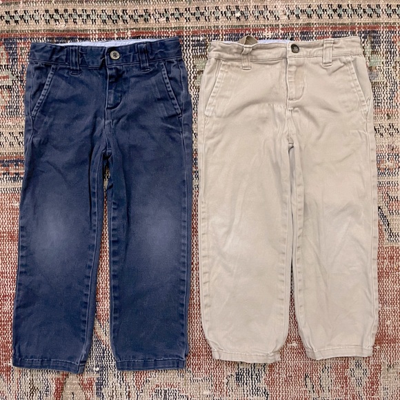 Janie and Jack Other - Bundle of JANIE AND JACK Twill Stretch Pants in Size 3-4 Y in Navy and Khaki